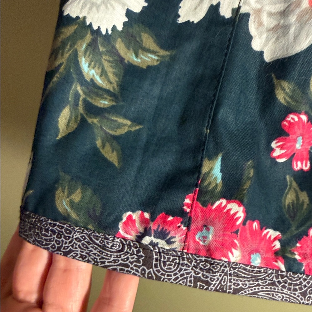 Patchwork Floral Mini Skirt in Teal, Pink & Green - Picture 11 of 16